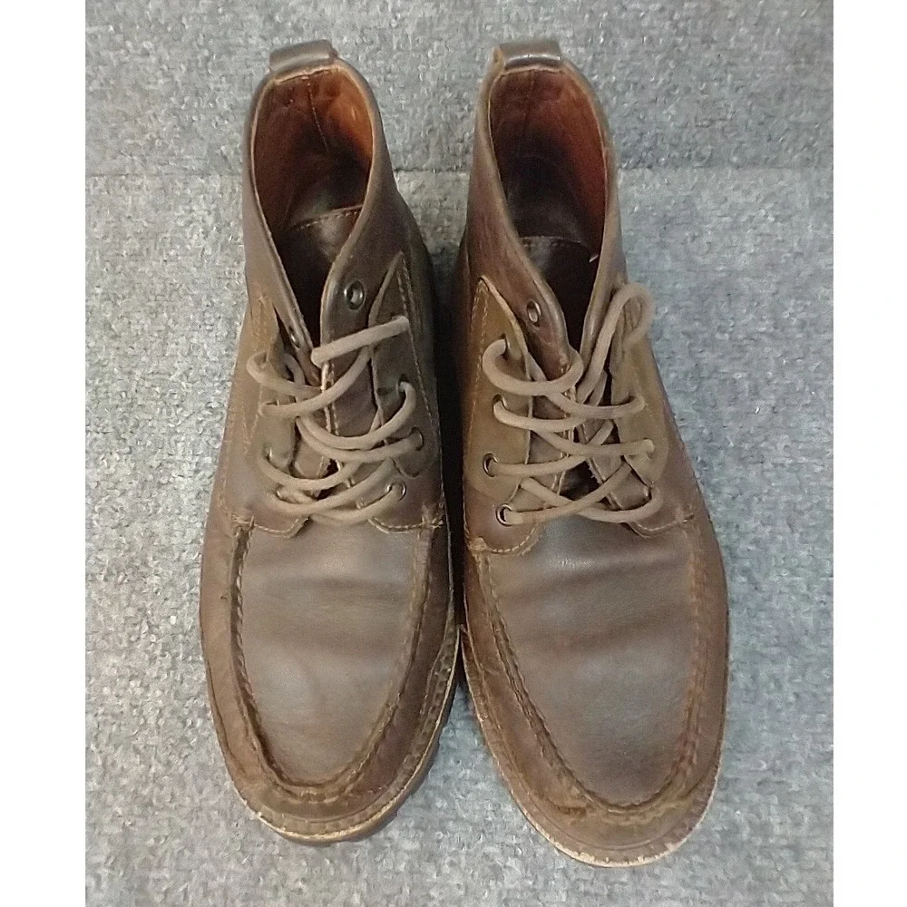 Cole Haan Womens 7N Brown Leather Moc Toe Lace Up‎ Ankle Lug Sole Boots F4437